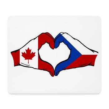 Canada République tchèque drapeau mains forme coeur - Tapis de souris (format paysage) - blanc - Devant