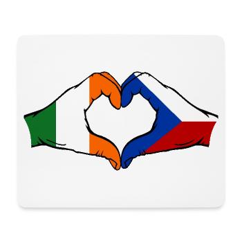 Irland Tschechien Flagge Hände Herzform - Mousepad (Querformat) - Weiß - Vorne
