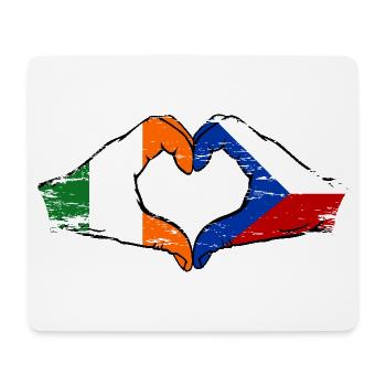 Irland Tschechien Flagge Hände Herzform used - Mousepad (Querformat) - Weiß - Vorne