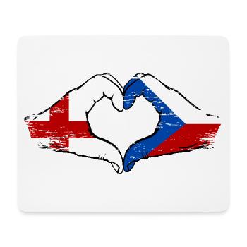 England Tschechien Flagge Hände Herzform used - Mousepad (Querformat) - Weiß - Vorne