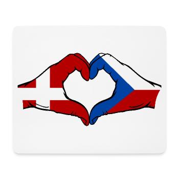 Dänemark Tschechien Flagge Hände Herzform - Mousepad (Querformat) - Weiß - Vorne