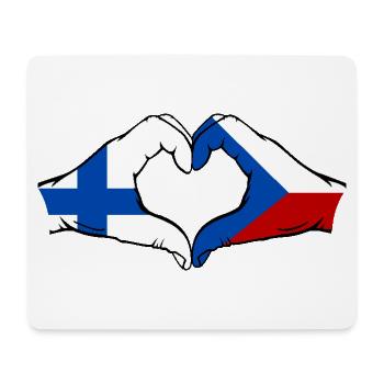 Finnland Tschechien Flagge Hände Herzform - Mousepad (Querformat) - Weiß - Vorne