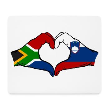 Afrique du Sud Slovénie Drapeau Mains Coeur Forme - Tapis de souris (format paysage) - blanc - Devant