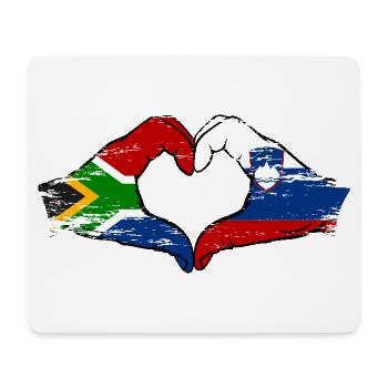 Südafrika Slowenien Flagge Hände Herzform used - Mousepad (Querformat) - Weiß - Vorne