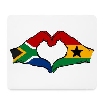 Afrique du Sud Ghana Drapeau Mains Coeur Forme - Tapis de souris (format paysage) - blanc - Devant