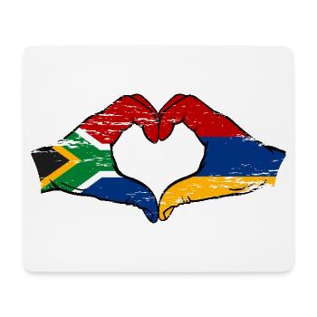 Afrique du Sud Arménie drapeau mains forme de coeur utilisé - Tapis de souris (format paysage) - blanc - Devant