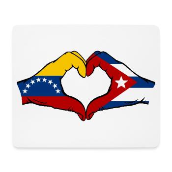 Venezuela Kuba Flagge Hände Herzform - Mousepad (Querformat) - Weiß - Vorne