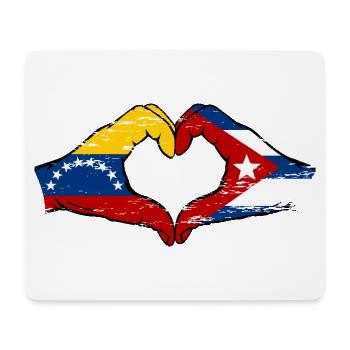 Venezuela Kuba Flagge Hände Herzform used - Mousepad (Querformat) - Weiß - Vorne