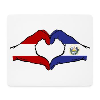 Österreich El Salvador Flagge Hände Herzform - Mousepad (Querformat) - Weiß - Vorne