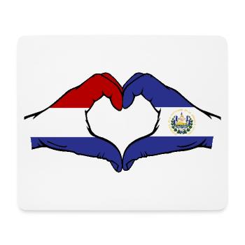 Holland El Salvador Flagge Hände Herzform - Mousepad (Querformat) - Weiß - Vorne