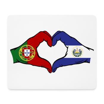 Portugal El Salvador Drapeau Mains Coeur Forme - Tapis de souris (format paysage) - blanc - Devant