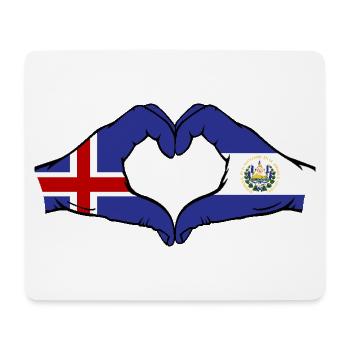 Island El Salvador Flagge Hände Herzform - Mousepad (Querformat) - Weiß - Vorne