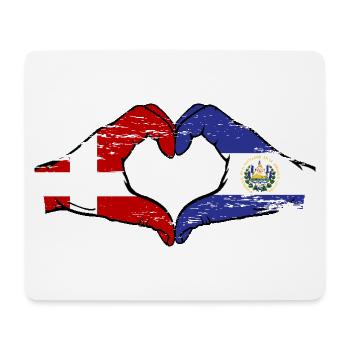 Denmark El Salvador flag hands heart shape used - Mouse Pad (horizontal) - white - Front