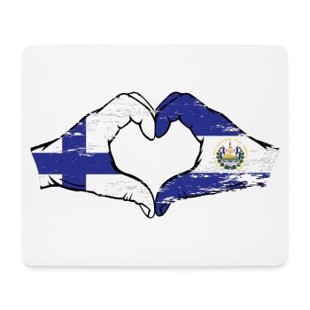 Finland El Salvador Flag Hands Heart Shape Used - Mouse Pad (horizontal) - white - Front