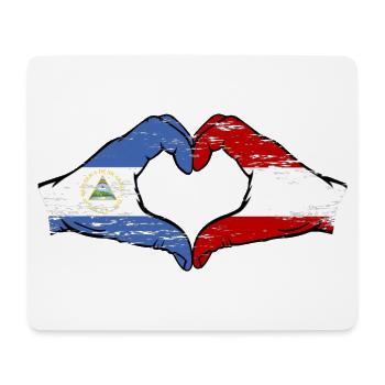 Nicaragua Autriche Drapeau Mains Coeur Forme Utilisé - Tapis de souris (format paysage) - blanc - Devant