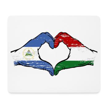 Nicaragua Hongrie drapeau mains forme de coeur utilisé - Tapis de souris (format paysage) - blanc - Devant