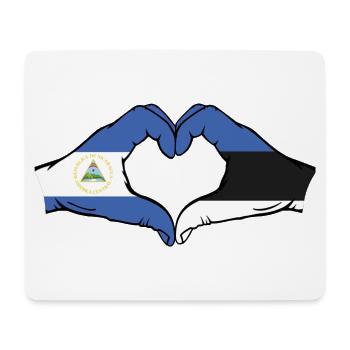 Nicaragua Estland Flagge Hände Herzform - Mousepad (Querformat) - Weiß - Vorne
