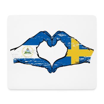 Nicaragua Suède drapeau mains forme de coeur utilisé - Tapis de souris (format paysage) - blanc - Devant
