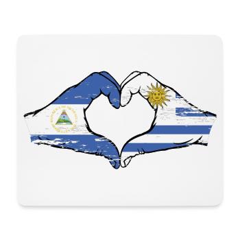 Nicaragua Uruguay Flagge Hände Herzform used - Mousepad (Querformat) - Weiß - Vorne