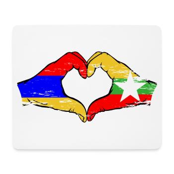 Armenia Myanmar flag hands heart shape used - Mouse Pad (horizontal) - white - Front