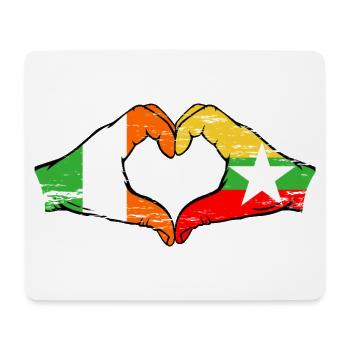 Ireland Myanmar flag hands heart shape used - Mouse Pad (horizontal) - white - Front