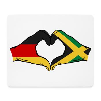 Allemagne Jamaïque Drapeau Mains Coeur Forme - Tapis de souris (format paysage) - blanc - Devant