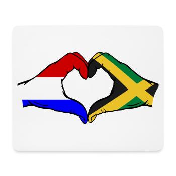 Holland Jamaica Flag Hands Heart Shape - Mouse Pad (horizontal) - white - Front