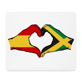 Spanien Jamaika Flagge Hände Herzform - Mousepad (Querformat) - Weiß - Vorne