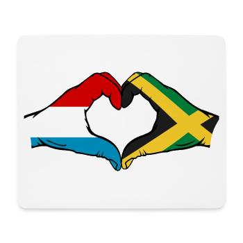 Luxemburg Jamaika Flagge Hände Herzform - Mousepad (Querformat) - Weiß - Vorne