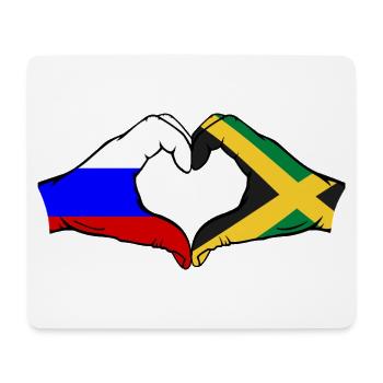 Russland Jamaika Flagge Hände Herzform - Mousepad (Querformat) - Weiß - Vorne
