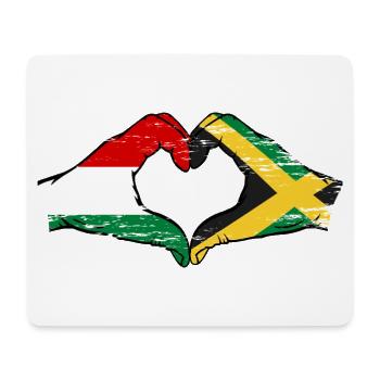Hongrie Jamaïque Drapeau Mains Coeur Forme Utilisé - Tapis de souris (format paysage) - blanc - Devant