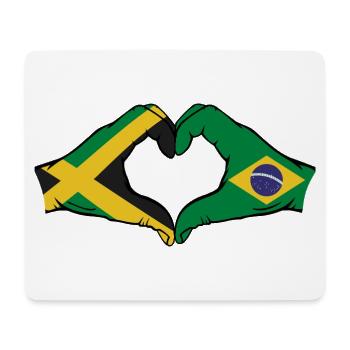 Jamaïque Brésil Mains Forme Coeur - Tapis de souris (format paysage) - blanc - Devant