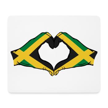 Jamaika Flagge Hände Herzform - Mousepad (Querformat) - Weiß - Vorne