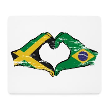 Jamaïque Brésil Mains Forme de Coeur Utilisé - Tapis de souris (format paysage) - blanc - Devant