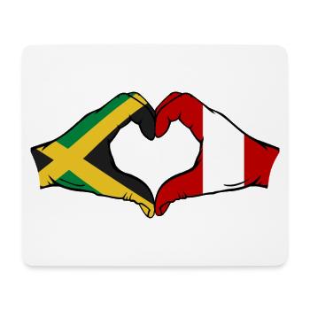 Jamaika Peru Flagge Hände Herzform - Mousepad (Querformat) - Weiß - Vorne