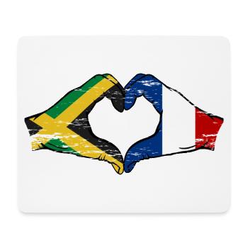 Jamaica France Hands Heart Shape Used - Mouse Pad (horizontal) - white - Front
