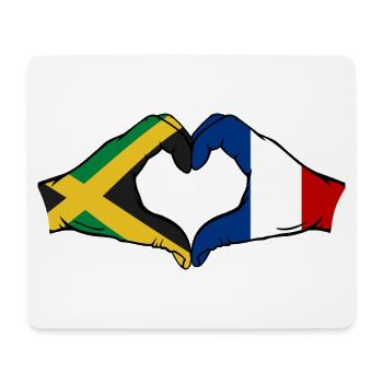 Jamaica France Hands Heart Shape - Mouse Pad (horizontal) - white - Front