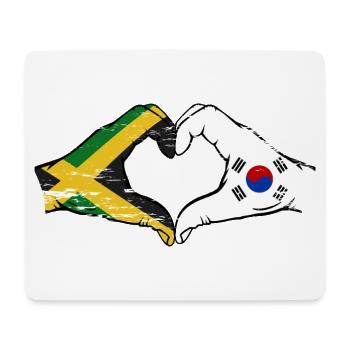 Jamaïque Corée du Sud mains forme de coeur utilisé - Tapis de souris (format paysage) - blanc - Devant