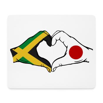 Jamaïque Japon Mains Forme Coeur - Tapis de souris (format paysage) - blanc - Devant