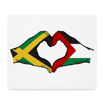 Jamaïque Palestine Mains Forme de coeur - Tapis de souris (format paysage) - blanc - Devant