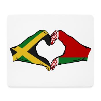 Jamaica Belarus Hands Heart Shape - Mouse Pad (horizontal) - white - Front