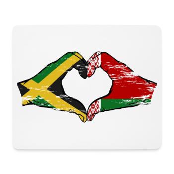 Jamaica Belarus Hands Heart Shape Used - Mouse Pad (horizontal) - white - Front