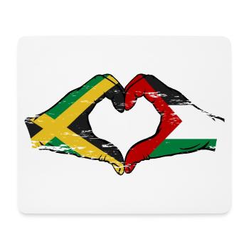 Jamaica Palestine Hands Heart Shape Used - Mouse Pad (horizontal) - white - Front