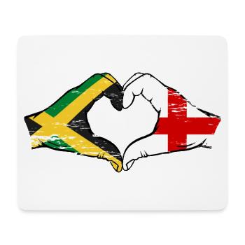Jamaika England Hände Herzform used - Mousepad (Querformat) - Weiß - Vorne
