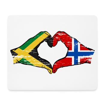 Jamaica Norway Hands Heart Shape Used - Mouse Pad (horizontal) - white - Front