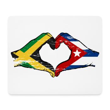 Jamaica Cuba Hands Heart Shape Used - Mouse Pad (horizontal) - white - Front