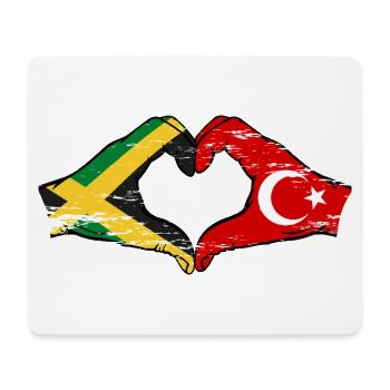 Jamaika Türkei Hände Herzform used - Mousepad (Querformat) - Weiß - Vorne