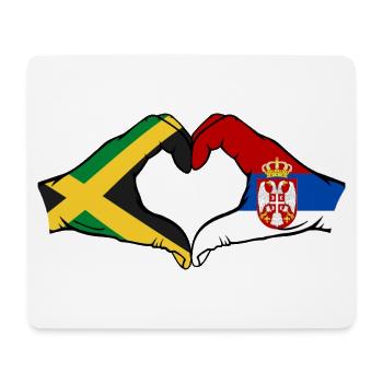 Jamaica Serbia Hands Heart Shape - Mouse Pad (horizontal) - white - Front