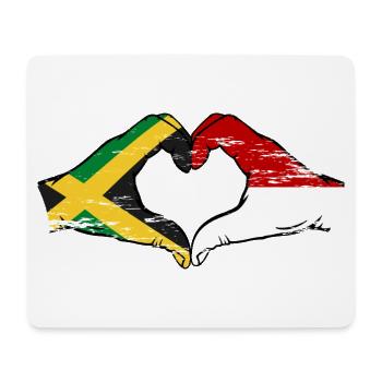 Jamaica Indonesia Hands Heart Shape Used - Mouse Pad (horizontal) - white - Front