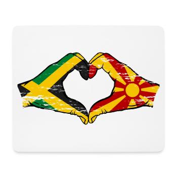 Jamaica Macedonia hands heart shape used - Mouse Pad (horizontal) - white - Front